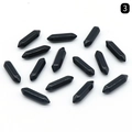 Set de doce columnas de cristal negro de doble punta hexagonal 8x31mm para joyería DIY - Obsidiana