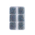 Nail art decoration with colorful caviar glass beads in a six-grid storage box - 005-Mixed Blue Purple Iridescent Style