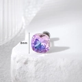 8mm quadratische Kristall Ohrstecker mit lila-blauem Farbverlauf auf Edelstahlbasis - 8MM Fat Square - 1 Stück / Violettes Licht (A143-3)