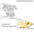 Vista dettagliata dello stampo in silicone a farfalla con dimensioni per portacandele DIY - Stampo per portacandele a farfalla