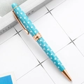 Light Blue with White Polka Dots