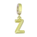 Polished gold plated letter Z charm pendant for jewelry making and bracelets - Letter Z