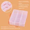 Transparent 9-grid plastic storage box for jewelry with buckle closure, size 12.4x14.2x4.5cm - 9-Compartment Sewing Organizer (12.4x14.2x4.5cm)