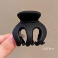 Matte black 5cm hair claw clip with five-tooth design for elegant styling - Big Pumpkin Black