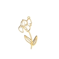 18k gold plated stainless steel hollow iris flower pendant for December birthdays - Iris / Gold