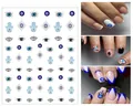 Detailansicht der Nailart-Sticker mit blauem bösem Blick und Hamsa-Hand, 80mm x 103mm - WG837