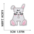 Detail view of Easter bunny letter A embroidery patch with precise size measurements - Letter A
