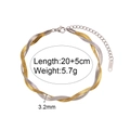18K gold plated stainless steel double layer herringbone chain anklet 20+5cm - Two Colors