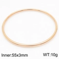 Minimalist 3mm rose gold round bangle bracelet for women, 55mm inner diameter - Rose Gold (Single) / 55*3mm