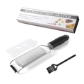 Multifunction 18/8 stainless steel cheese grater with black handle and protective cover set - Color Box / Black