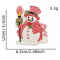 Pink snowman embroidered iron-on patch for Christmas gifts with size dimensions - 11# Snowman with Torch