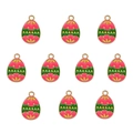 10er Set Emaille-Ostereier-Anhänger in Rosa und Grün für DIY Schmuckherstellung - 10er Pack / Rotes Osterei