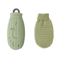 Borsa dell'acqua calda in silicone verde con motivo a giraffa e rivestimento in maglia - 500ml / Cervo / Verde