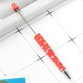 Creative Christmas red beaded pen featuring delicate white snowflake patterns and metal tip - Christmas Red Type 4 Snowflakes (124)
