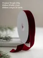 Dark red velvet ribbon for Christmas gift wrapping, 2.5cm wide and 10 yards long spool - Deep Red Velvet / Width 2.5cm / Length 10 Yards