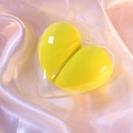 Yellow heart-shaped beauty blender sponge in a transparent plastic storage case - Bright Yellow Heart/OPP Bag