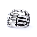 Anello punk vintage in acciaio inossidabile con design a mano di scheletro argentato - US 7 / Color Acciaio