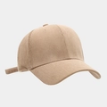 Detail view of khaki corduroy baseball cap with adjustable strap and breathable eyelets - Adjustable / Khaki