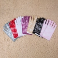 Long lace gloves for women in multi-color variants including white, red, and black - One Size / 22cm Pink