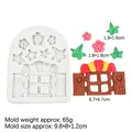 Siliconen fondant mal met vintage deur-, paddenstoel- en bloempatronen voor decoratie - Stijl 1 Venster / Grijs