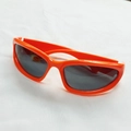 Punk futuristic sports sunglasses with bright orange frame and dark grey lenses - Orange