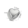 Polierter silberner Herzanhänger 25x27mm Edelstahl Halskette Modeaccessoire - 25mm (5.8g)