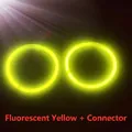 Deux anneaux lumineux jaunes fluorescents avec connecteurs pour fêtes et soirées - Jaune