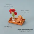 Miniature Christmas gingerbread man set with glass bottle and wooden tray ornament - Gingerbread Man Set 4