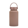 Matte finish Morandi brown 650ml stainless steel vacuum water bottle with handle - Light Coffee