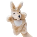 Marionnette à main kangourou en peluche marron pour contes avec ventre blanc doux - Kangourou