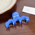 Blue acetate hair claw clip with elegant wavy design and sparkling rhinestone accents - Blue-8.4cm