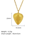 Gold-tone musical guitar pick pendant necklace with detailed engraved instrument strings - Guitar Pick (LN1906 Gold)