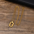 Long Octagonal Hollow Style (PN-1846) / Pendant + 60cm Chain / Gold