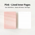 Taccuino tascabile A6 rosa in ecopelle con scritta dorata e pagine a righe interne - Rosa