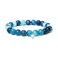 Blau Gestreifter Achat mit Herz