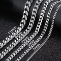 Titanium steel Cuban link chains for men in five widths from 3mm to 11mm on black background - 4mm / 45cm / Silver