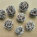 Palline di rattan marroni con effetto neve per decorazioni natalizie rustiche set da 8 - 5CM Stile Fiocco di Neve Lavato