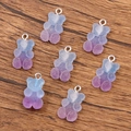Pendentifs ours en résine avec dégradé bleu-violet et finition texture givrée - Ours Dégradé No.1