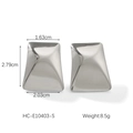 Spécifications détaillées des boucles d'oreilles géométriques en acier inoxydable argenté - Style Trapèze Géométrique Argenté (HC-E10403-S)