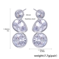 Orecchini a perno minimalisti in acciaio inossidabile 18K con zirconi a goccia - Orecchini in zircone a goccia color acciaio / Argento