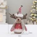 Muñeco de peluche de reno navideño festivo con gorro rojo y bufanda, 27cm de alto - Estilo Reno (HM24-9801C) / 27x15x10cm