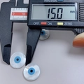 Cuenta redonda plana de ojo turco en nácar para joyería con diámetro de 15,0 mm - Con Agujero / 15mm