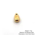 Golden 316 stainless steel teardrop pendant, 12x6x6mm polished jewelry accessory - Perforated Teardrop