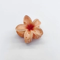 Frangipani flower hair claw clip featuring orange gradient petals with realistic dew drops - 6x5x3.8CM / Apricot Pink