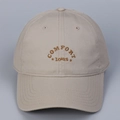 Detail of cotton baseball cap with COMFORT ZONES embroidery and breathable eyelets - M (56-58cm) / Light Khaki