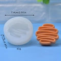 Macro view of spiral wave silicone cake mold with 7.4cm diameter and 2.1cm thickness - Colorful Tart Spiral Shape