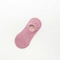 Women's low cut anti-slip cotton invisible boat socks in rose pink solid color - Pink