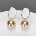Boucles d'oreilles vintage en argent 925 avec perles et émail rose élégant - 16mm / Bleu foncé