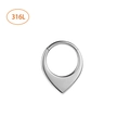 Minimalist 316L surgical steel seamless nose ring in silver finish for piercings - 1.2x8mm / Silver Tapered