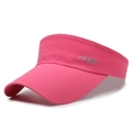Rosaroter Sonnenschirmmütze mit atmungsaktivem Mesh und Logo für Outdoor-Laufsport - Verstellbar / Fuchsia